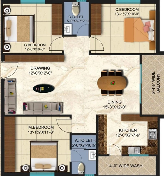 3 BHK Flat in Risinia Intelli Park in Bachupally, Hyderabad - Image 832466