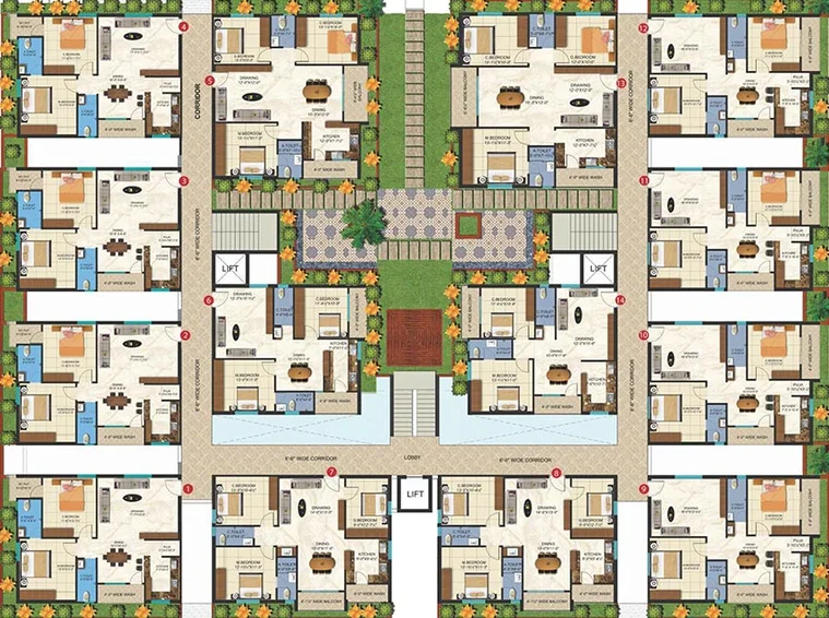 Floor Plan of Risinia Intelli Park in Bachupally, Hyderabad - Image 221312