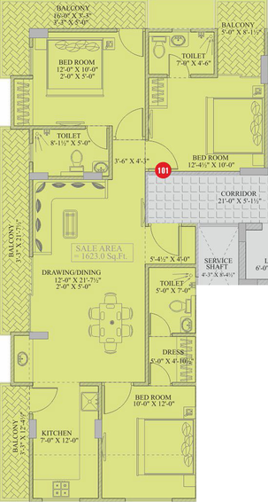 4 BHK Flat in Chordias G4 in Ajmer Road, Jaipur - Image 765683