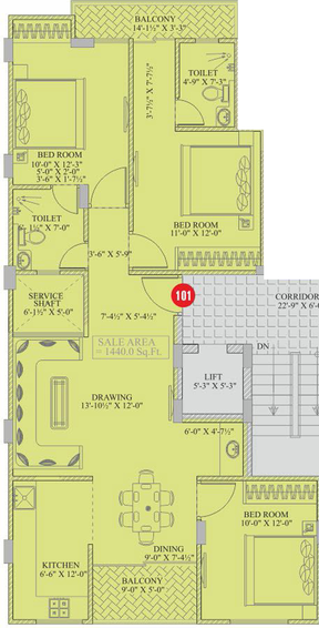3 BHK Flat in Chordias G4 in Ajmer Road, Jaipur - Image 765682
