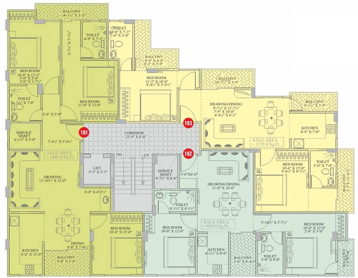 Floor Plan of Chordias G4 in Ajmer Road, Jaipur - Image 118541