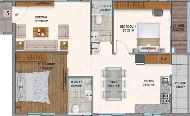 2 BHK Flat in Rize Horizon in Bachupally, Hyderabad - Image 832470