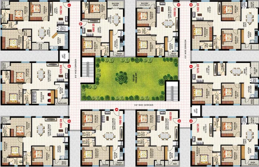 Floor Plan of Sai Vamsee Brindavan in Hafeezpet, Hyderabad - Image 221352
