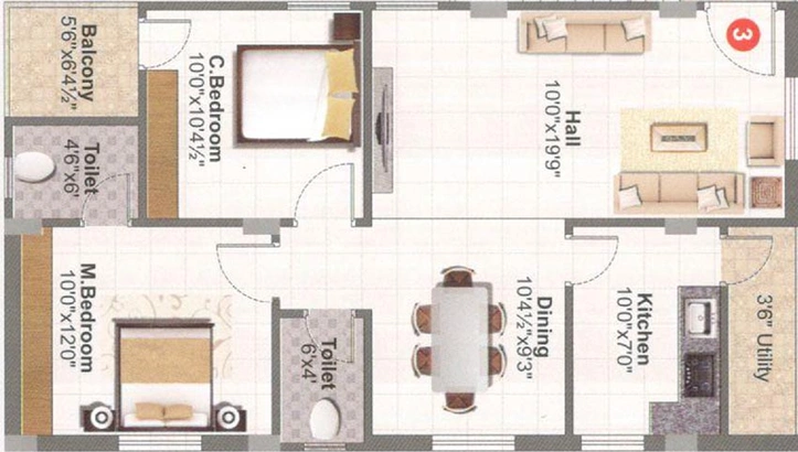 2 BHK Flat in Sanvi Kowsalya Enclave in Bachupally, Hyderabad - Image 832486