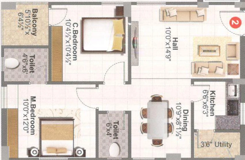 2 BHK Flat in Sanvi Kowsalya Enclave in Bachupally, Hyderabad - Image 832485
