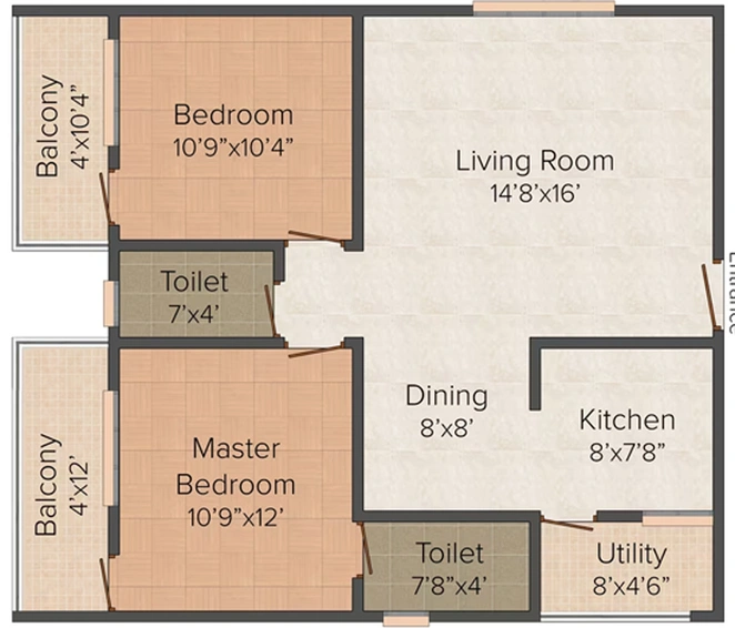 2 BHK Flat in MVS Orchids in Chandapura, Bangalore - Image 832497