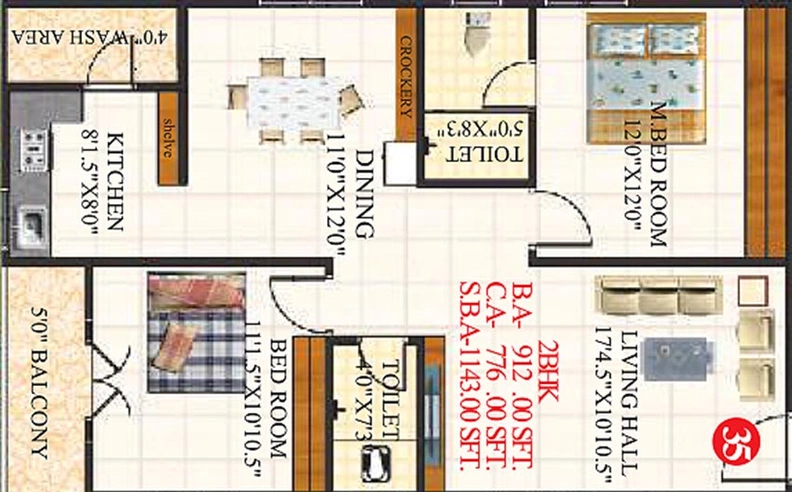 2 BHK Flat in Sri Karthikeya Bliss in Bachupally, Hyderabad - Image 832504