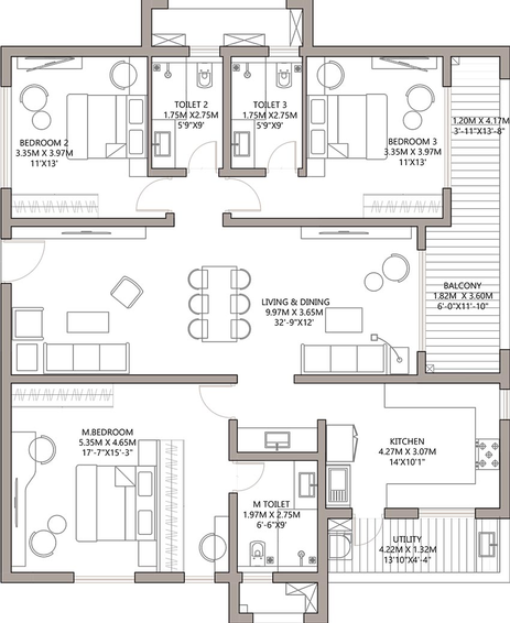 3 BHK Flat in Godrej Madison Avenue in Kokapet, Hyderabad - Image 833879