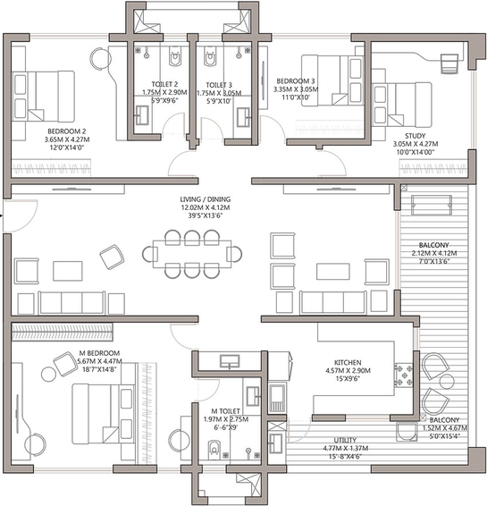 4 BHK Flat in Godrej Madison Avenue in Kokapet, Hyderabad - Image 833881