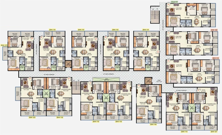 Floor Plan of Sai Vandana Brundavan in Doddakannelli, Bangalore - Image 221488