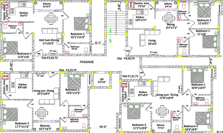 Floor Plan of Rohaan Phoenix in Medavakkam, Chennai - Image 221524