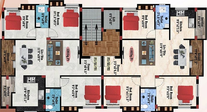 Floor Plan of Samy Royal View in Pallikaranai, Chennai - Image 221550