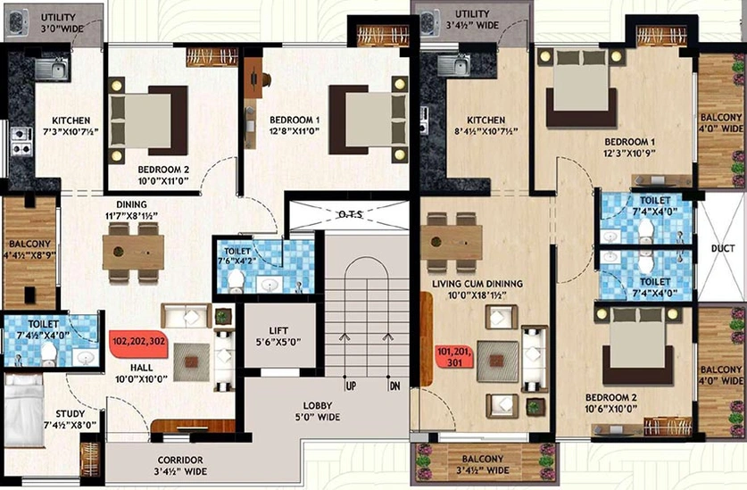 Floor Plan of Shree Varu Homes in Alwarpet, Chennai - Image 221564