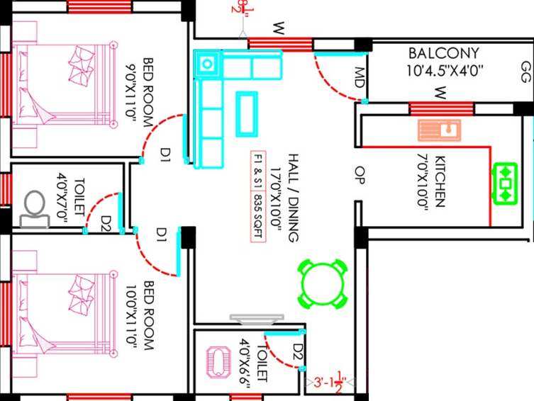 2 BHK Flat in SPR Sri Nivasam Flats in Pammal, Chennai - Image 832572
