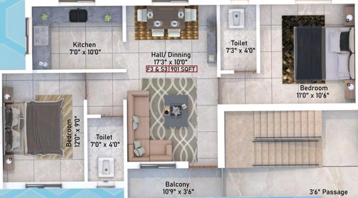 2 BHK Flat in SPR Sri Nivasam Flats in Pammal, Chennai - Image 832573