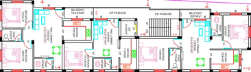 Floor Plan of SPR Sri Nivasam Flats in Pammal, Chennai - Image 221571