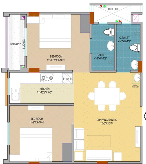 2 BHK Flat in JVJ Dream Residency in Jagatpura, Jaipur - Image 765196