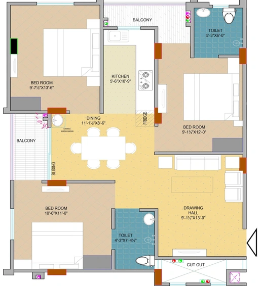 3 BHK Flat in JVJ Dream Residency in Jagatpura, Jaipur - Image 765197