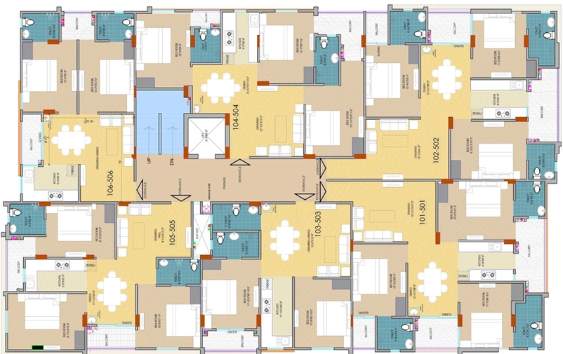 Floor Plan of JVJ Dream Residency in Jagatpura, Jaipur - Image 118420