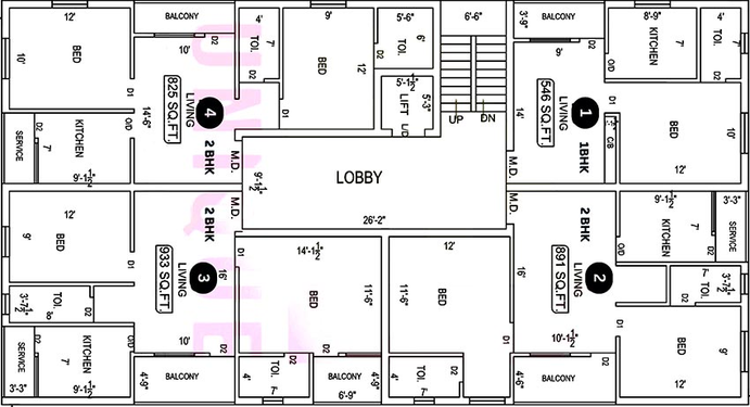 Floor Plan of Unique Gold in Tambaram, Chennai - Image 221675