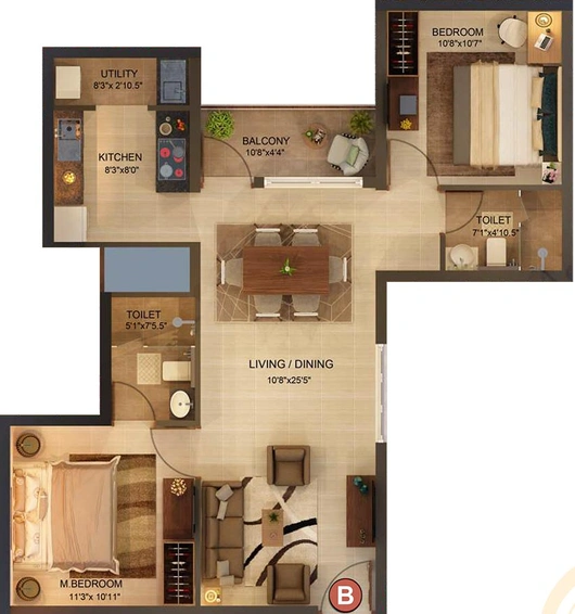 2 BHK Flat in Vaanam Summer Garden in Saligramam, Chennai - Image 832633