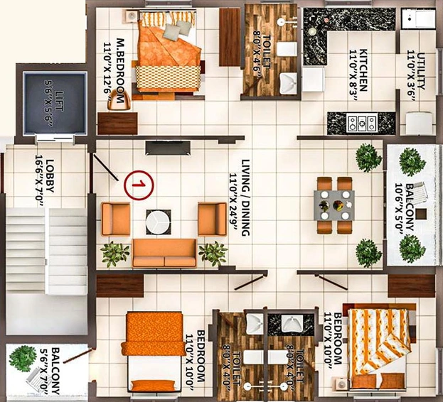 3 BHK Flat in Vardhans Shelters Opulence in Anna Nagar, Chennai - Image 832649