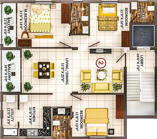 3 BHK Flat in Vardhans Shelters Opulence in Anna Nagar, Chennai - Image 832650