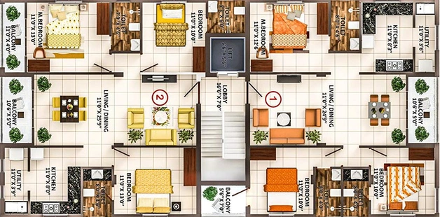 Floor Plan of Vardhans Shelters Opulence in Anna Nagar, Chennai - Image 221747