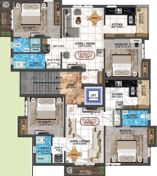 Floor Plan of VGK Sai Akshaya in Tambaram, Chennai - Image 221791