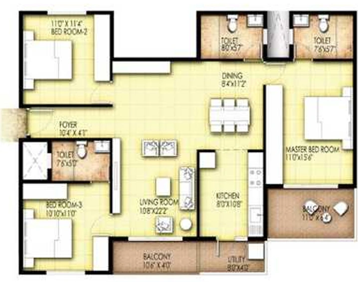 3 BHK Flat in Bright Wave King George Avenue in Sarjapur, Bangalore - Image 832692