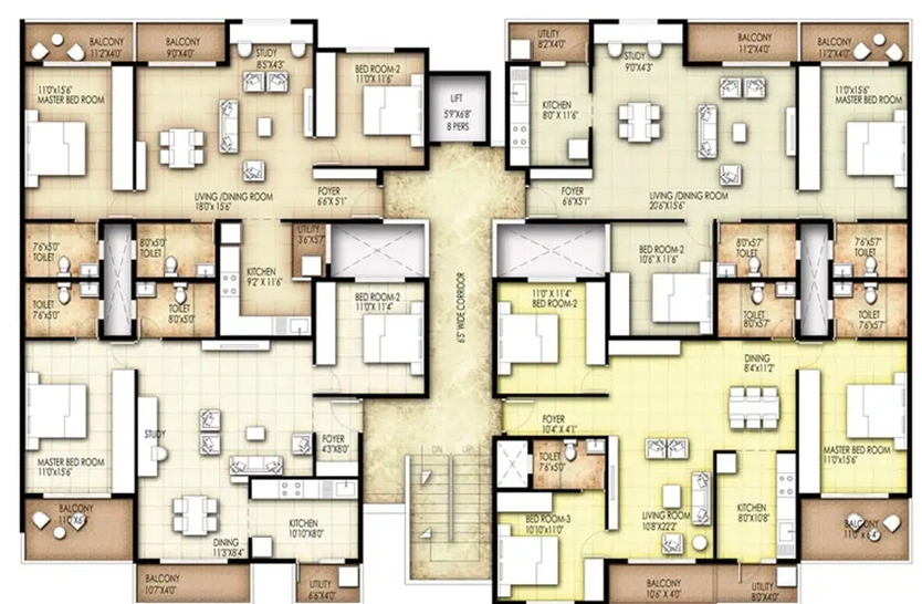 Floor Plan of Bright Wave King George Avenue in Sarjapur, Bangalore - Image 221833