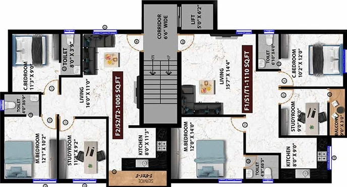 Floor Plan of Viva Vica in Pozhichalur, Chennai - Image 221843