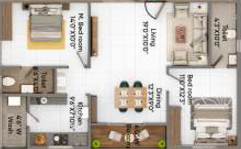 2 BHK Flat in Aakanksha Royal Palms in Shankarpally, Hyderabad - Image 832719