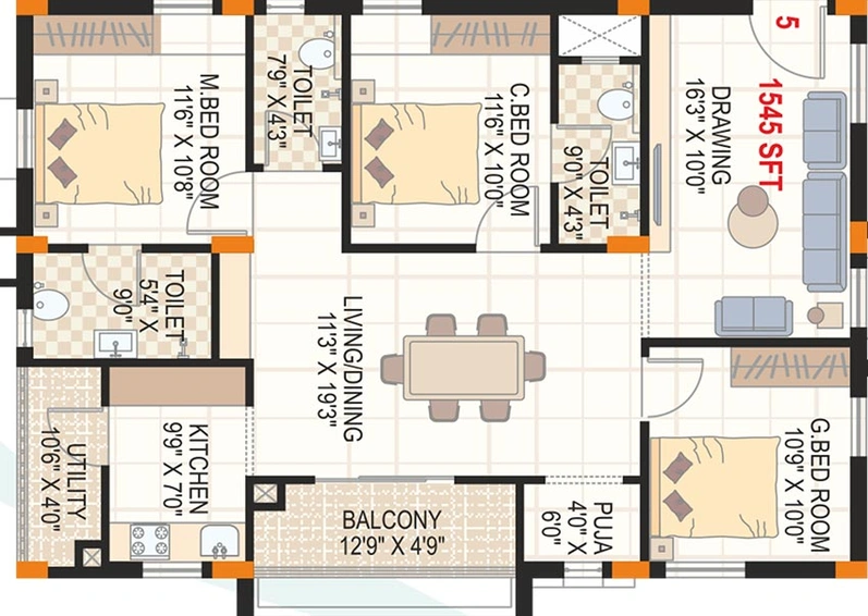 3 BHK Flat in Alpine Satpura in Shankarpally, Hyderabad - Image 833127