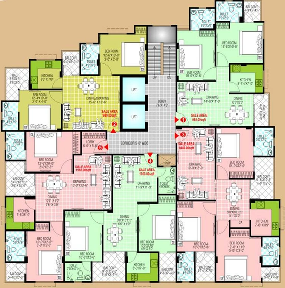 Floor Plan of Ruheen Royals in Jagatpura, Jaipur - Image 118554