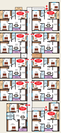 Floor Plan of Trishul Happy Homes Arka in Sarjapur Road, Bangalore - Image 221995