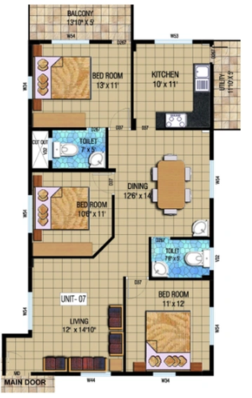 3 BHK Flat in Kristal Quartz Five in Sarjapur Road, Bangalore - Image 832757