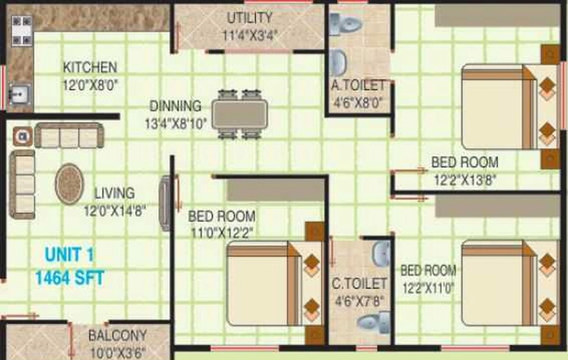 3 BHK Flat in Maruti Anutham in Sarjapur Road, Bangalore - Image 832764