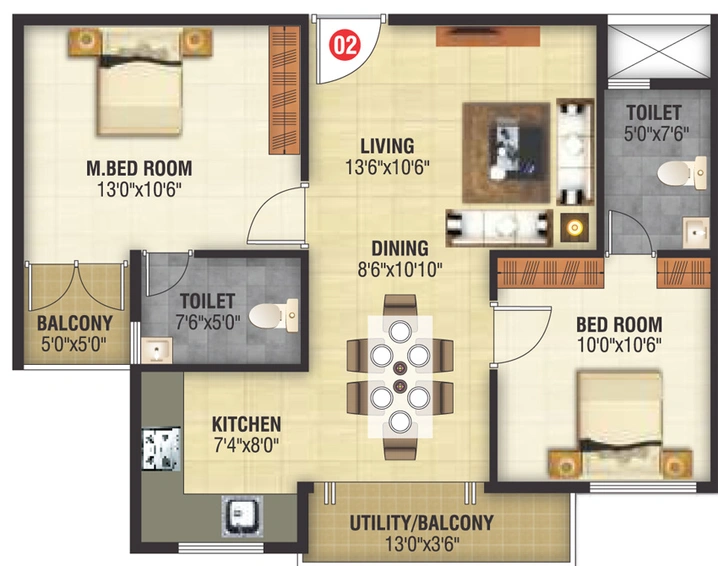 2 BHK Flat in Sai Balaji Elite in Doddakannelli, Bangalore - Image 832780