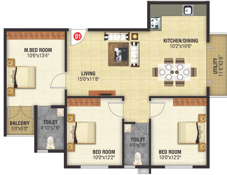 3 BHK Flat in Sai Balaji Elite in Doddakannelli, Bangalore - Image 832781