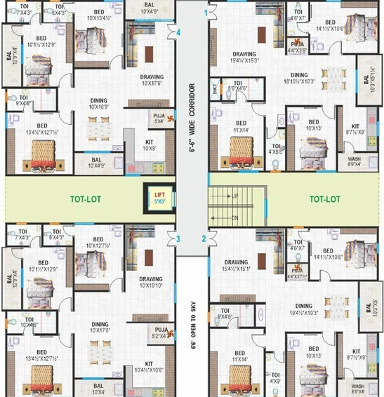 Floor Plan of Shiridi Sai Brundavanam in Kismatpur, Hyderabad - Image 222074