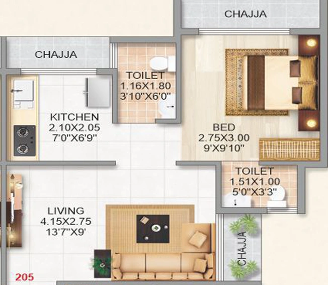 1 BHK Flat in Shreeji Darshan in Ulwe, Navi Mumbai - Image 771912
