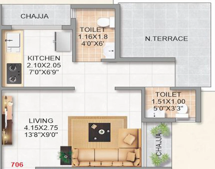 1 RK Flat in Shreeji Darshan in Ulwe, Navi Mumbai - Image 771911