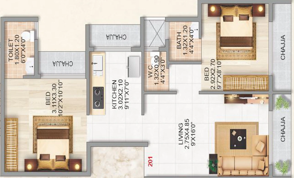 2 BHK Flat in Shreeji Darshan in Ulwe, Navi Mumbai - Image 771913