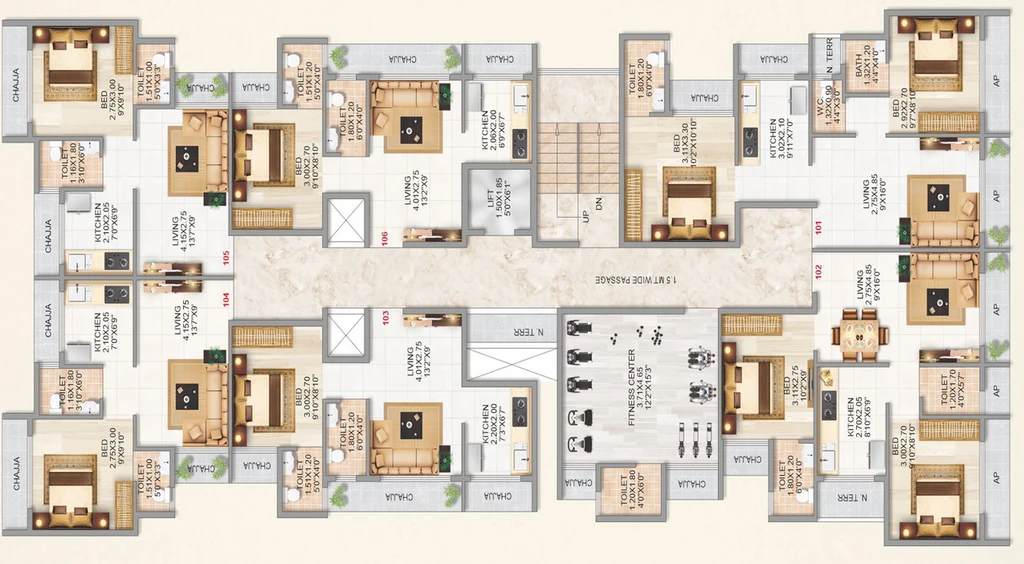 Floor Plan of Shreeji Darshan in Ulwe, Navi Mumbai - Image 120099