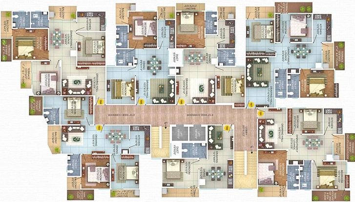 Floor Plan of Balaji Tilkunwar Residency in Phulwari Sharif, Patna - Image 222177