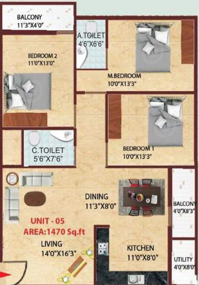 3 BHK Flat in Ajantha Royal in Electronic City, Bangalore - Image 832821