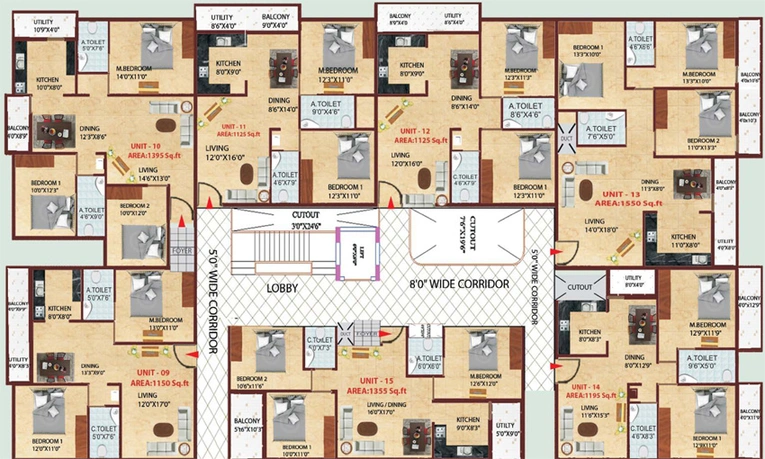 Floor Plan of Ajantha Royal in Electronic City, Bangalore - Image 222188