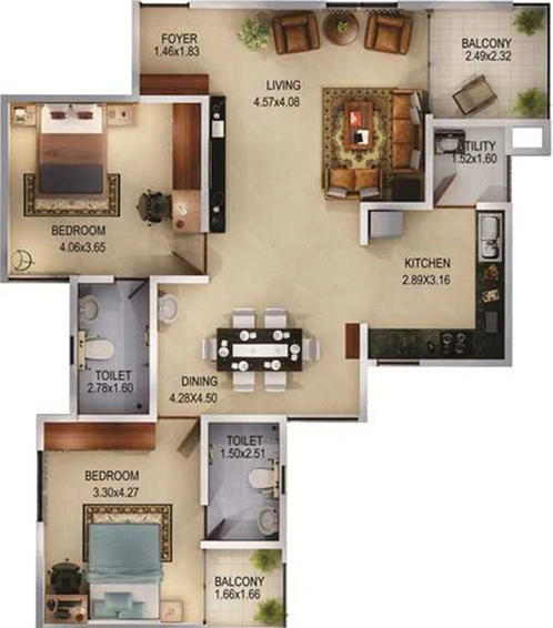 2 BHK Flat in Aratt Firenza in Electronic City, Bangalore - Image 832829