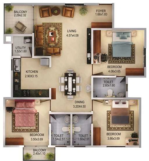 3 BHK Flat in Aratt Firenza in Electronic City, Bangalore - Image 832830